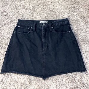 Madewell raw hem denim mini skirt